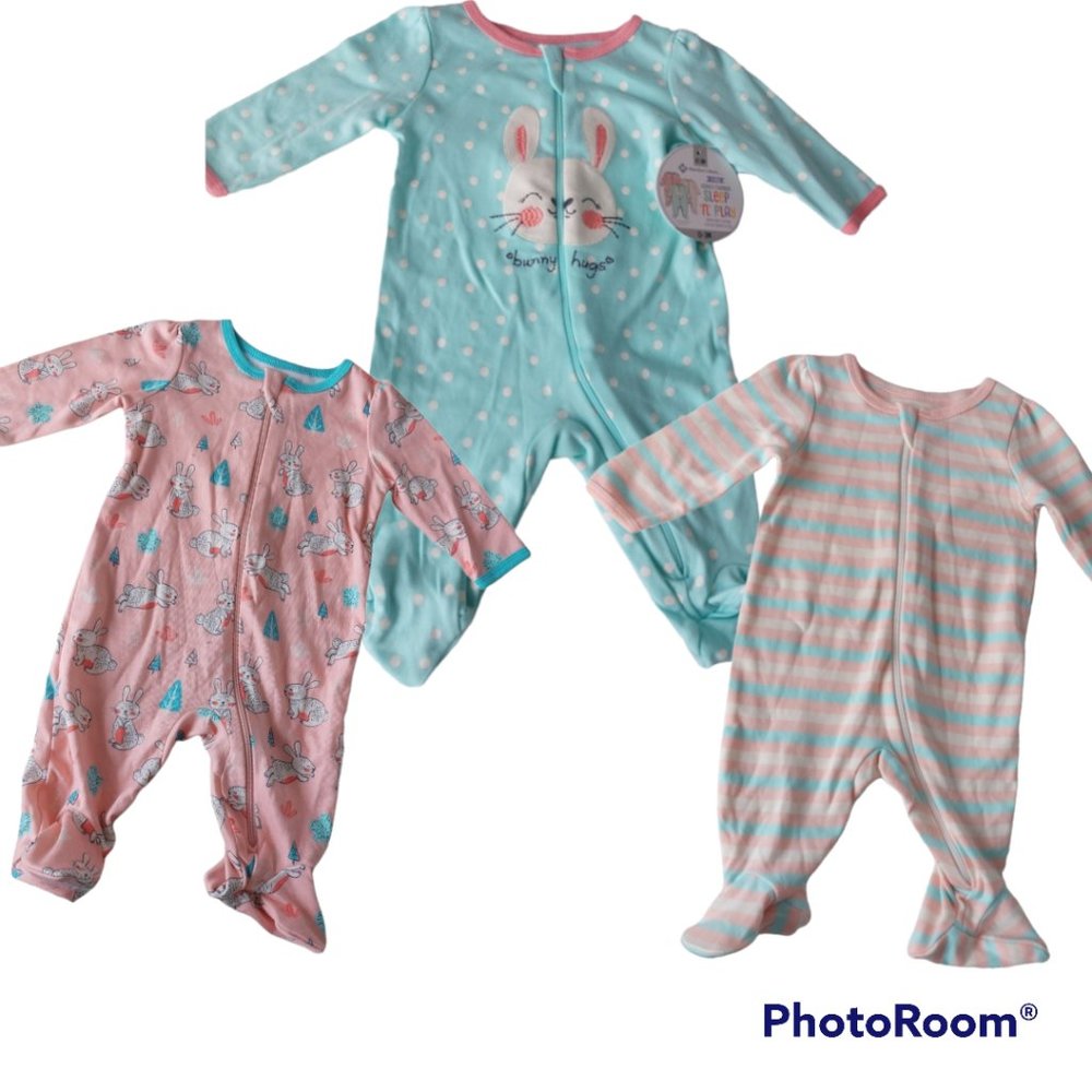 3/$30 3-Piece Member's Mark Girl's Graphic Bunny Print Sleep Pant Set